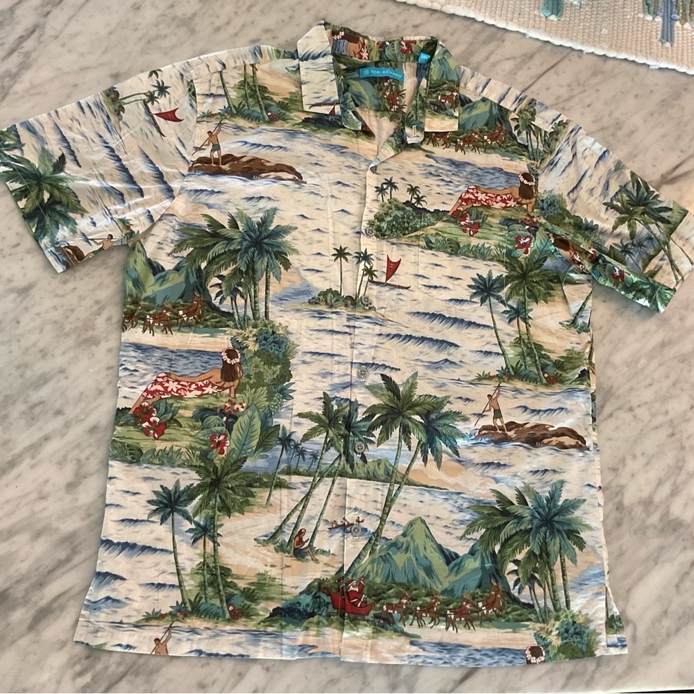 Tori Richard Christmas Hawaiian Shirt Large Limited Edition